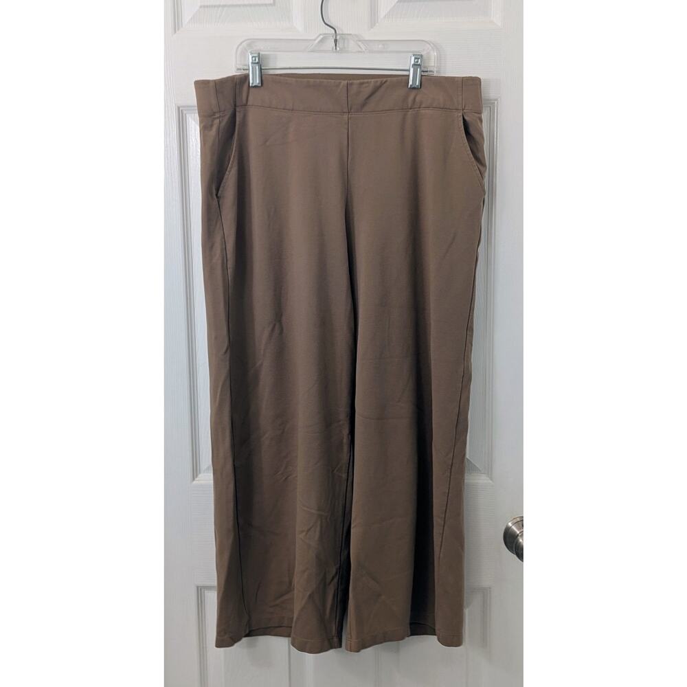 Max Studio London Brown Wide Leg Pants – Size XL – Stretchy Comfort w/ Pockets